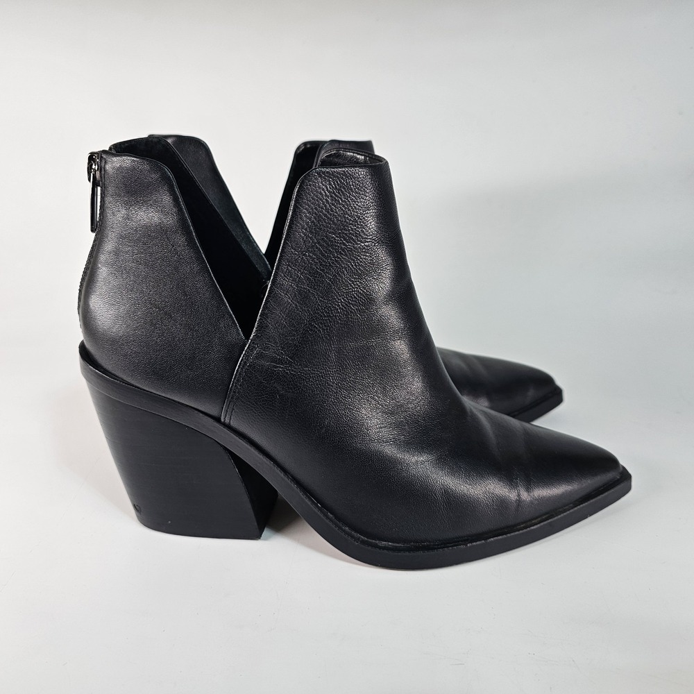 Vince Camuto Gigietta Booties Women's 8 Pointy Block Heel V Notch Casual Leather - Picture 6 of 14